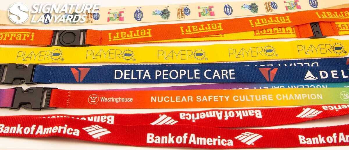 Custom corporate lanyards with printed company logos