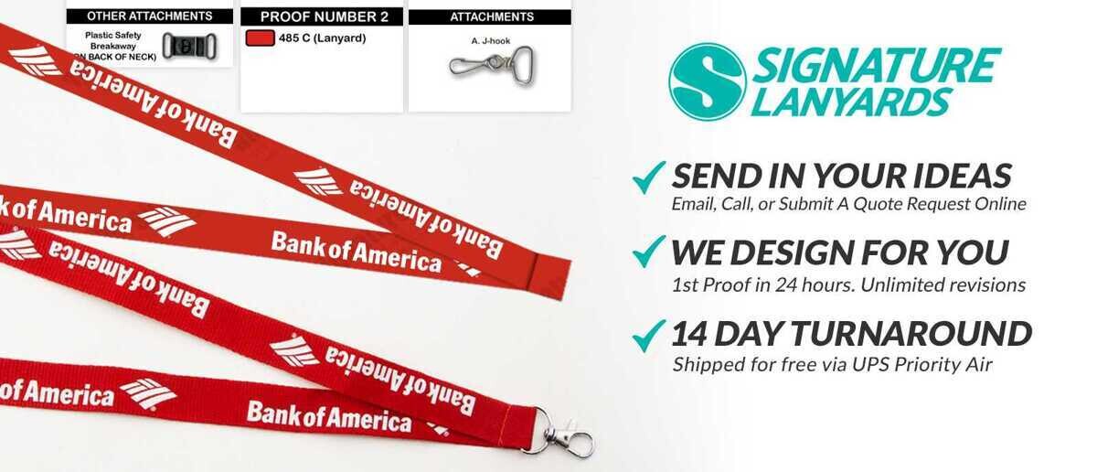 Detailed custom company lanyard with brand artwork