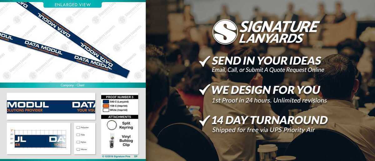 Custom nylon convention lanyard with printed artwork