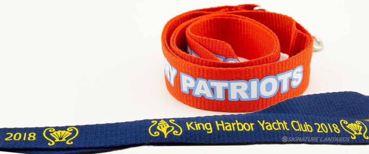 Custom polyester lanyards in various colors and designs