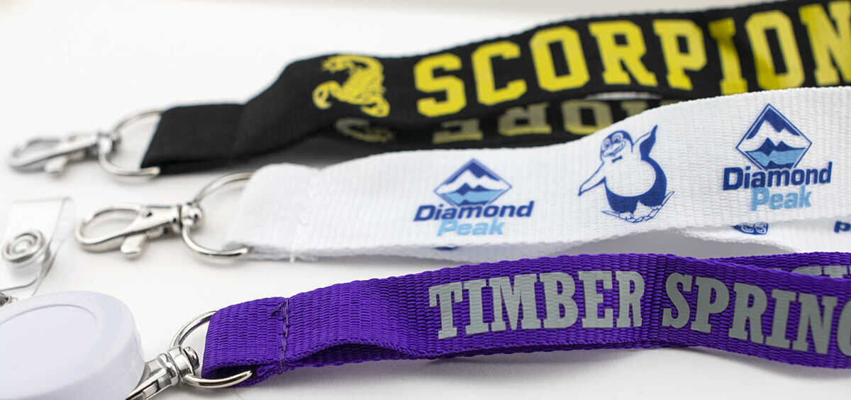 Custom printed polyester lanyards with high-quality imprinted artwork