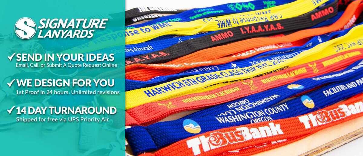 Custom tube lanyard with colorful logo design